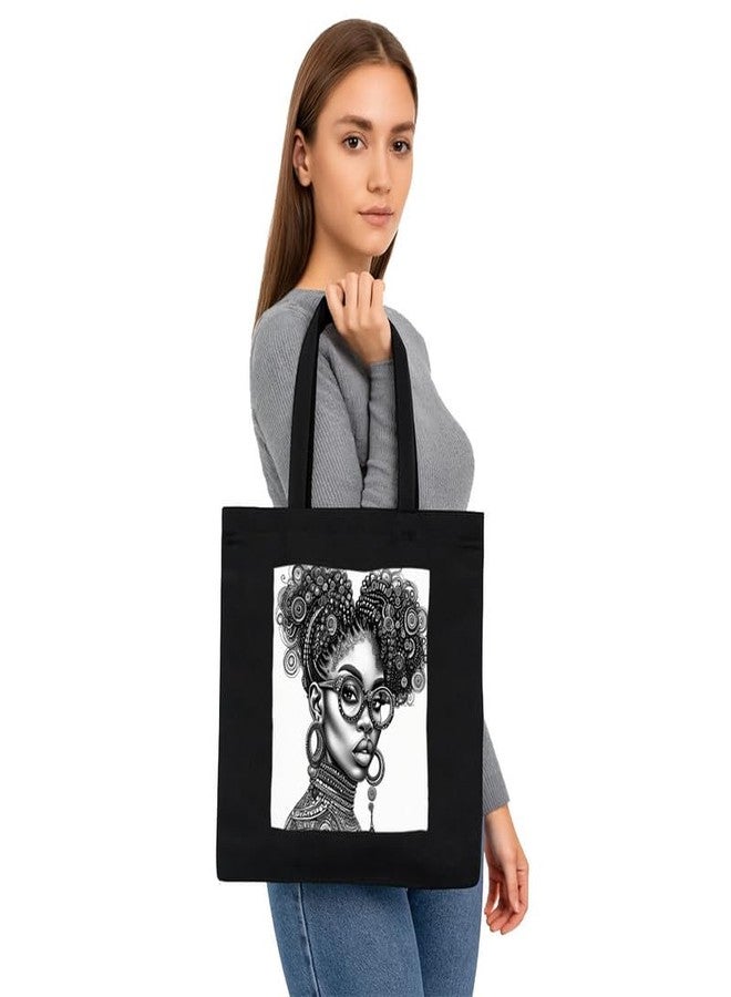 PrintingZone Printed Tote Bag For Women| Women's Cotton Canvas Printed Tote Bag - Large Capacity - Image 3