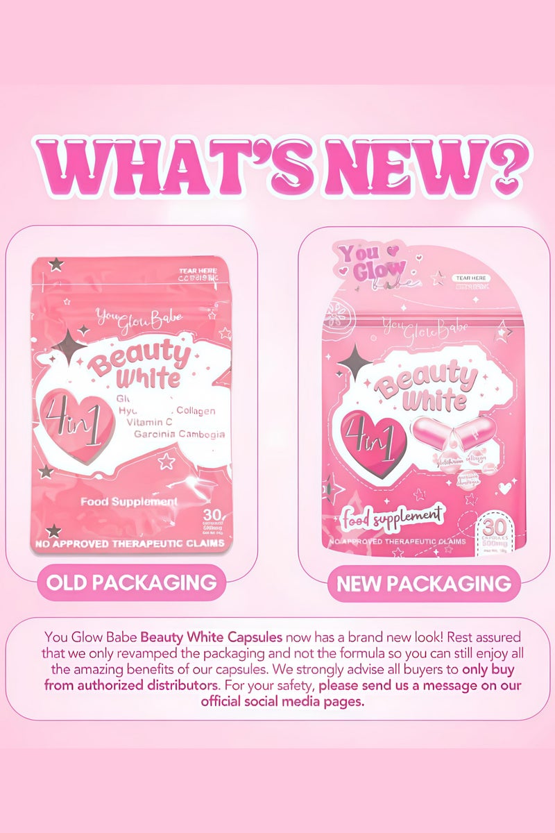 جلو بيوتي وايت 4 في 1 مع فيتامين الكولاجين المُحلل بالجلوتاثيون، مكمل غذائي، 30 كبسولة - Image 3