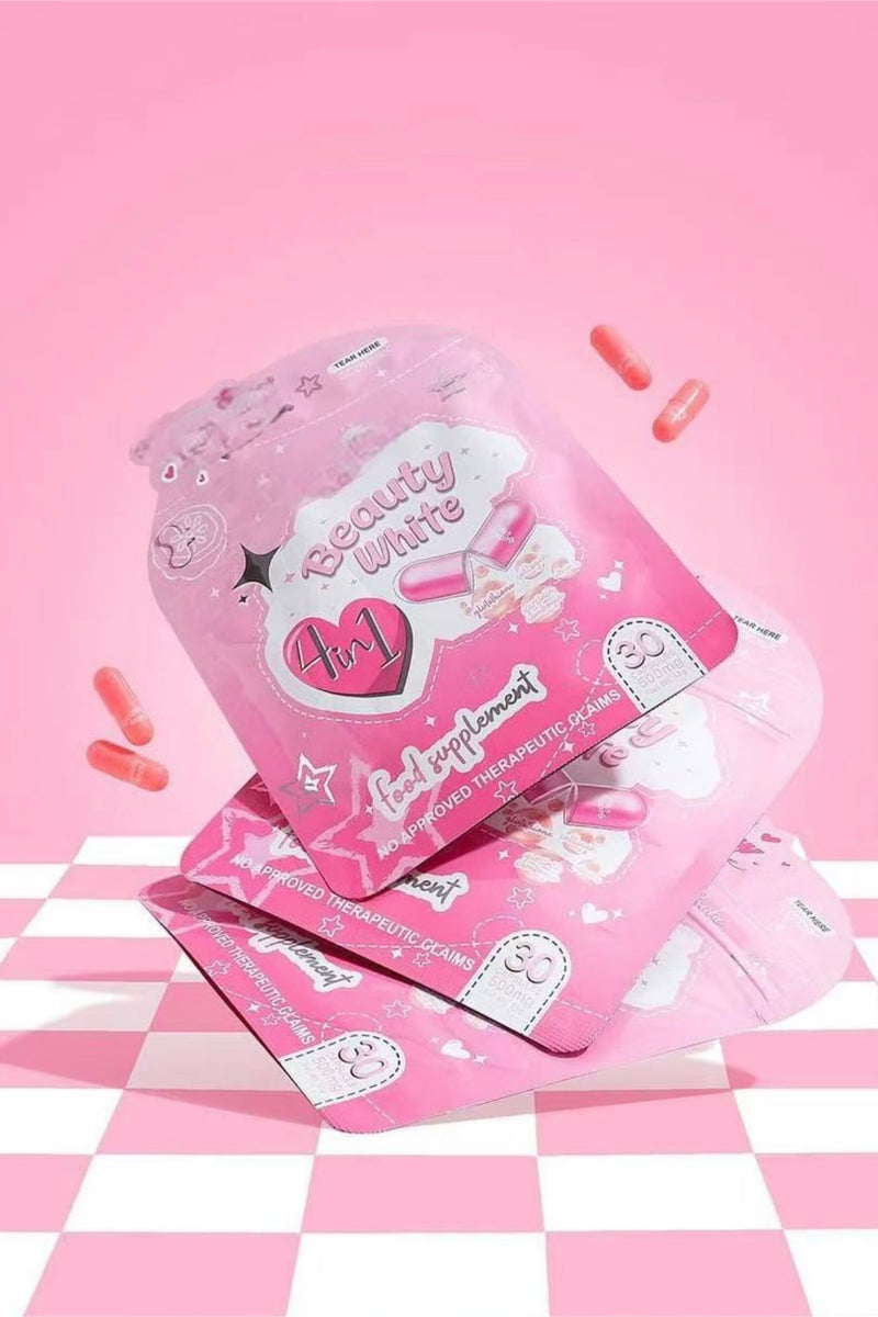 جلو بيوتي وايت 4 في 1 مع فيتامين الكولاجين المُحلل بالجلوتاثيون، مكمل غذائي، 30 كبسولة - Image 5