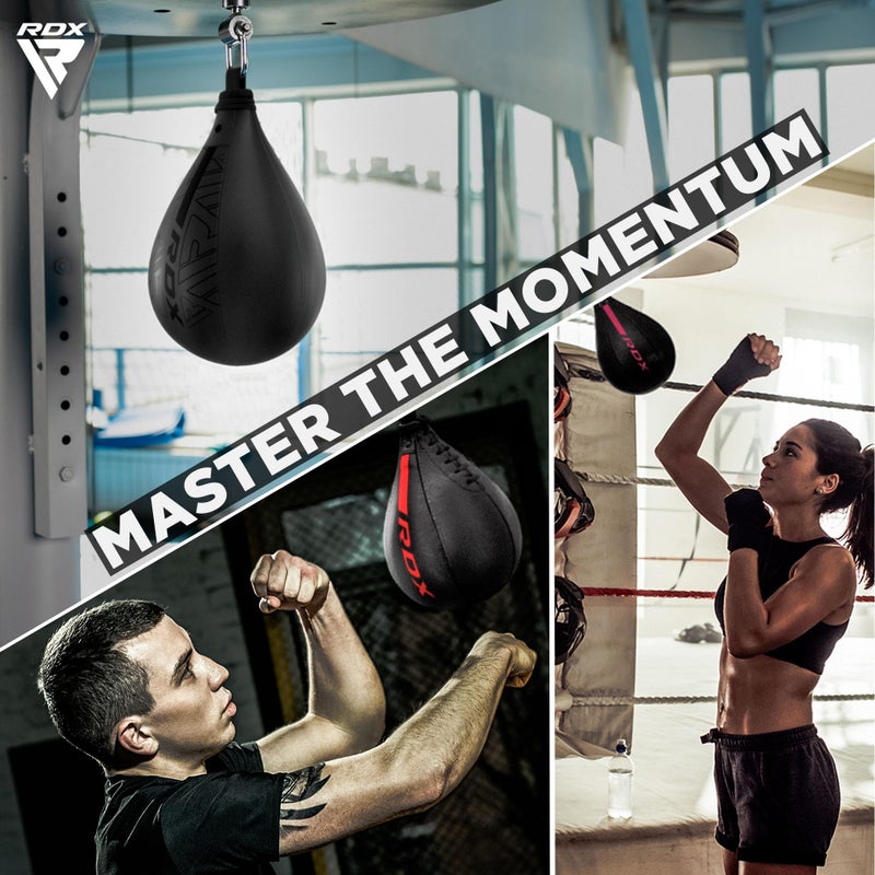 Rdx كرة الملاكمة RDX سبيد باج، مجموعة جلد مايا المخفية مع مثانة إضافية، تدريب الملاكمة MMA ومواي تاي في المنزل، كرة السرعة للتمارين الرياضية - Image 5