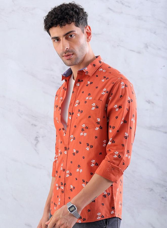تايك تو قميص كاجوال رجالي بقصة عادية وطبعة زهور صغيرة من هارد سودا - Image 5
