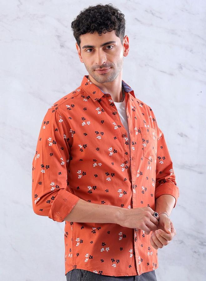 تايك تو قميص كاجوال رجالي بقصة عادية وطبعة زهور صغيرة من هارد سودا - Image 3