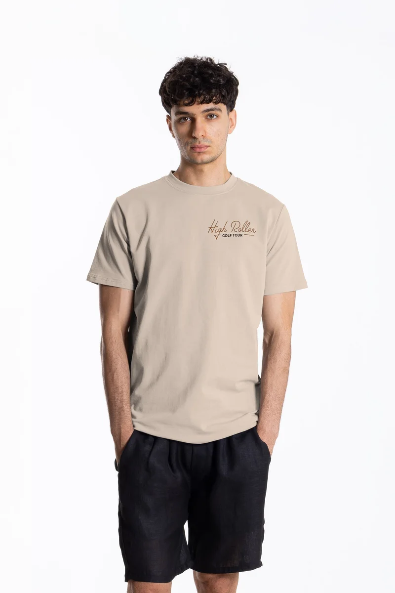 SHAPES COTTON BLEND SLIM PRINTED T-SHIRT