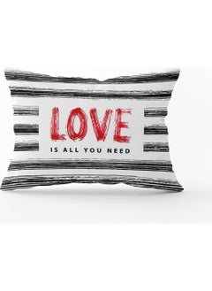 Cango Home Red Black Love Written Digital Print Throw Pillow Pillow Case - CGH421-3550 Double Sided Printed 