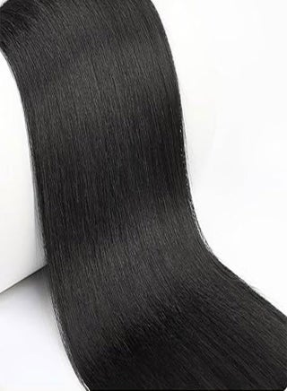 60cm Long Ponytail Extension, Warp Around Pony Tail with Elastic Band, Synthetic Straight Braiding Hair Ponytail DIY Braided for Women Girls Black Hairpieces - view 3