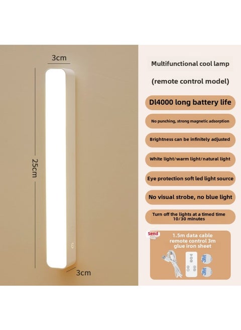 Cool Dormitory Bedroom Reading Night Light Student Study Eye Protection Lamp Remote Control Charging Attraction Desk Lamp-Specifications:Cool Dead Lamp Long [charging Remote Control Three-block Light] + Line