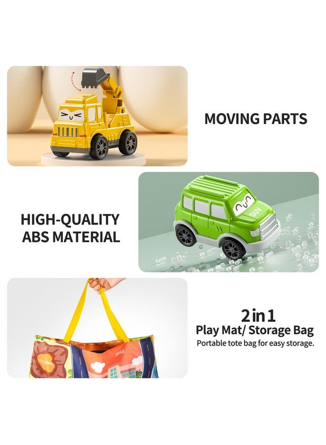 تيمي ألعاب سيارات سحب للأطفال الصغار من عمر 1 إلى 3 سنوات، 12 قطعة من سيارات لعب الأطفال مع حصيرة لعب/حقيبة تخزين، ألعاب أطفال من عمر 12 إلى 18 شهرًا، هدايا عيد ميلاد لألعاب الأطفال الصغار من عمر 1 إلى 2 سنة - Image 5