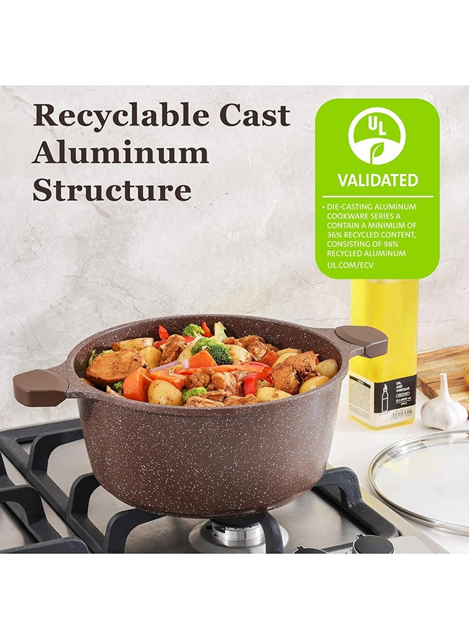 Sensarte مجموعة أواني الطهي غير اللاصقة SENSARTE 13 قطعة، مجموعة صحية من القدور والمقالي غير السامة مع طلاء جرانيت، مقابض تبقى باردة، أدوات سيليكون وحماة للقدور، خالية من PFOA - Image 3