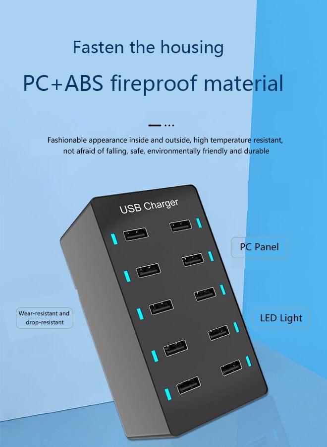 Coconut 10USB Charger Interface 50W Supports 5V1A2A2.4A Charging For Home Office Live Broadcast Party Multi-Port Function - Image 4