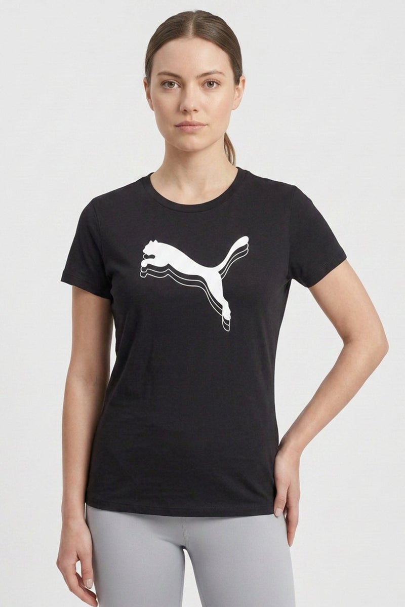 PUMA Women Sportswear Fit Short Sleeve Training T-Shirt, Black - Image 1