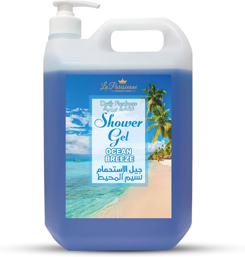 ECOLYTE+ جل استحمام لا باريسيين الفاخر - نسيم المحيط، 5 لترات مع فيتامين E لبشرة ناعمة وحريرية - Image 1