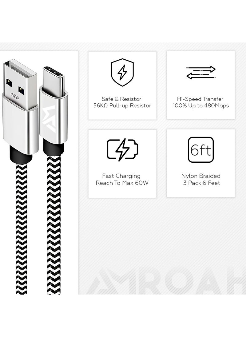 AMROAH 60W Cable Type A to Type С 2m 480 Mbps Speed USB A to USB C Cable Fast Charging Cord for Phones Tablets Notebooks Apple iPhone 16 15 Pro Max Plus iPad Air Mini MacBook Samsung Galaxy S24 Xiaomi  - Image 5