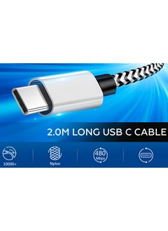 AMROAH 60W Cable Type A to Type С 2m 480 Mbps Speed USB A to USB C Cable Fast Charging Cord for Phones Tablets Notebooks Apple iPhone 16 15 Pro Max Plus iPad Air Mini MacBook Samsung Galaxy S24 Xiaomi  - Image 4