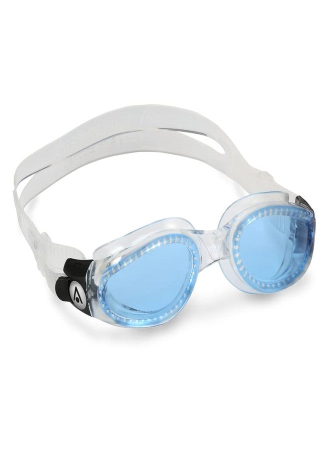 Aqua Sphere Kaiman Adult Swimming Goggles - The Original Curved Lens Goggle, Comfort & Fit for the Active Swimmer | Unisex Adult, Blue Tinted Lens, Transparent/Transparent Frame, EP3000000LB - Image 2