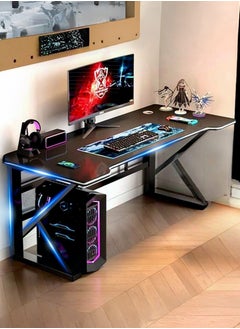 AIWANTO Ergonomic Large Gaming Desk Computer Desk K-Shaped Gaming Table PC Gaming Workstation Home Office Desks Space-saving Easy to Assemble 120x60x75cm Black  - Image 2