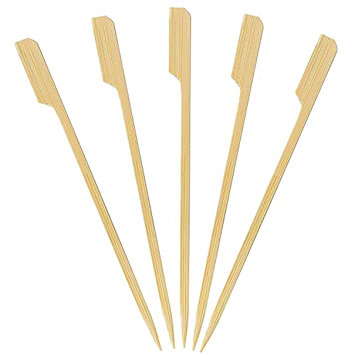 DEERA 6 Inch Wooden Gun Stick Skewers – Paddle Design for Snacks, BBQ & Catering – Pack of 100 - Image 1