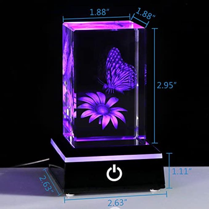 Qianwei Butterfly Gifts for Women, 3D Crystal Monarch Butterfly Figurines Stuff Home Butterflies Decor for Aniaml Lovers Her Statue Paperweight Birthday Christmas Gifts for Best Friend Girls - Image 3