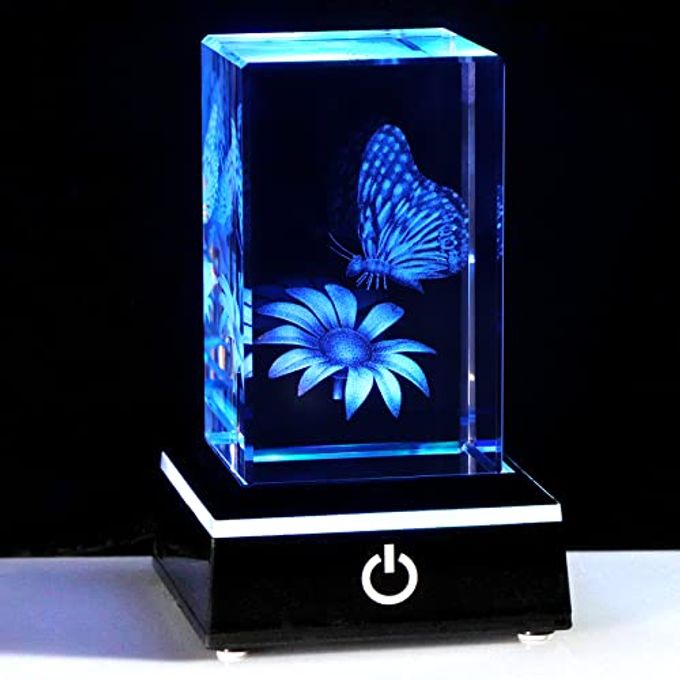 Qianwei Butterfly Gifts for Women, 3D Crystal Monarch Butterfly Figurines Stuff Home Butterflies Decor for Aniaml Lovers Her Statue Paperweight Birthday Christmas Gifts for Best Friend Girls - Image 1