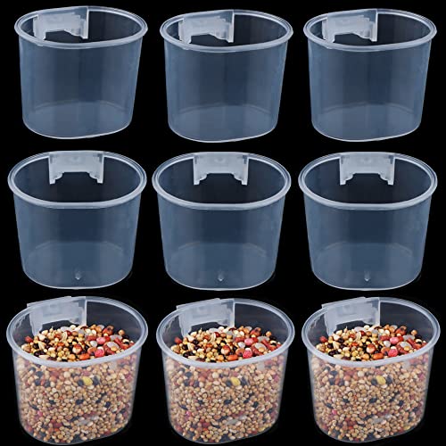 DQITJ 9 Pack Small Bird Food and Water Bowl Feeder Parrot Convenient Hanging Container Plastic Cage Sand Cup Feeding Dish - Image 1