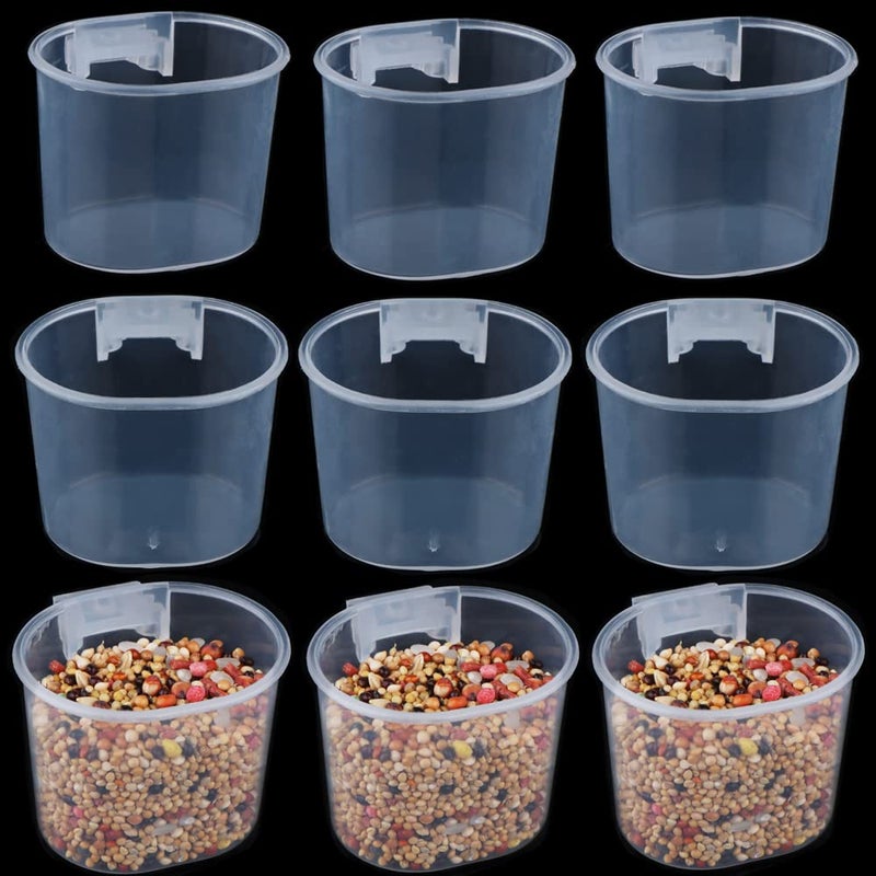 DQITJ 9 Pack Small Bird Food and Water Bowl Feeder Parrot Convenient Hanging Container Plastic Cage Sand Cup Feeding Dish - Image 2