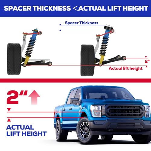 KSP PERFORMANCE KSP 2in Level Kits for F150 2004-2026,2" Front Leveling Lift Kits Compatible with Expedition 03-18,Mark LT 2005-2008, Aluminum Forged Strut Spacers Raise the Truck 2inch（Package of 2pcs） - Image 3
