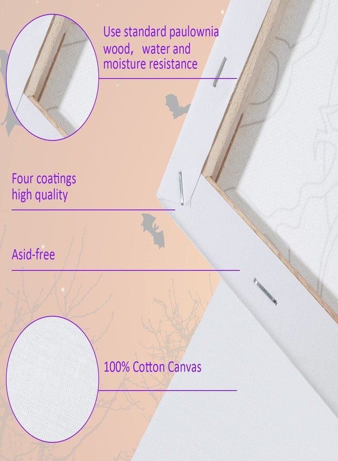 Cindeer 6 Packs 8 x 10 Inches Halloween Pre Drawn Canvas for Adult Framed Pumpkin Witch Bundle Stretched Painting Canvas DIY Halloween Acrylic Pouring and Oil Painting Party Favor(Normal) - Image 3