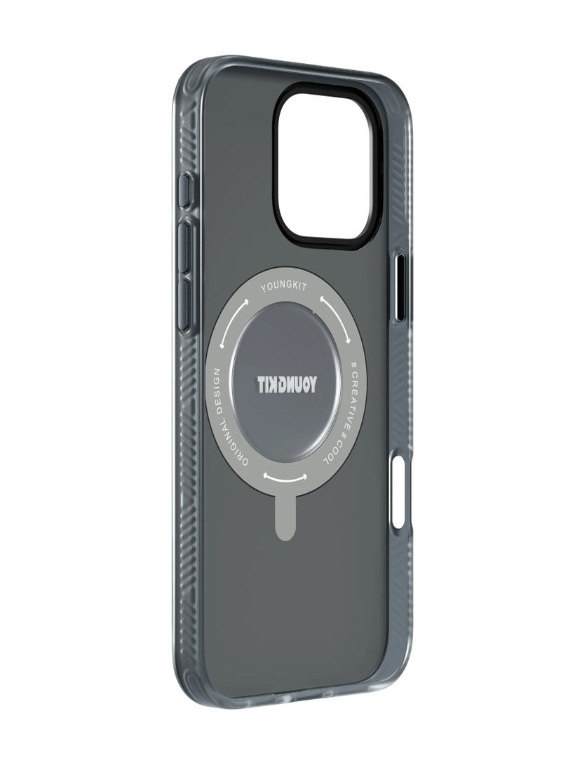 YOUNG KIT Futuristic Circuit Board Design 360° Rotation Ring Stand Case for iPhone 16 Pro Max – Magnetic Kickstand Cyberpunk Style - Image 3