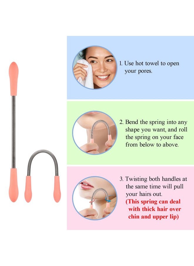 Ideal Swan Spring Hair Remover - 4 Pack Stainless Steel Spring Epilator - Facial Hair Remover for Women Face, Chin Hair, Upper Lip Hair, Women Mustache  - Image 3