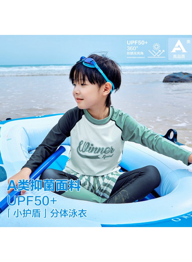 Zuoxi Boys' Swimsuit Set With Upf Sun Protection - 2025 Summer Separates For Kids & Teens, Outdoor Water Skin Shirt - Image 2
