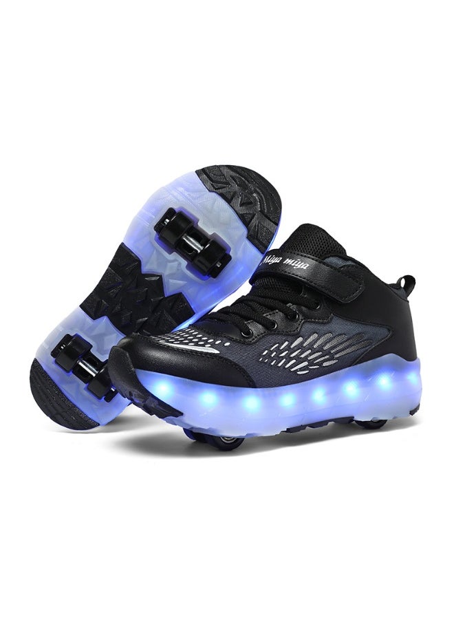 NIBEMINENT Kids Roller Skates Shoes 4 Wheels Roller Shoes Boys Girls Wheel Shoes Roller Sneakers Shoes for Beginner More Balanced  - Image 1