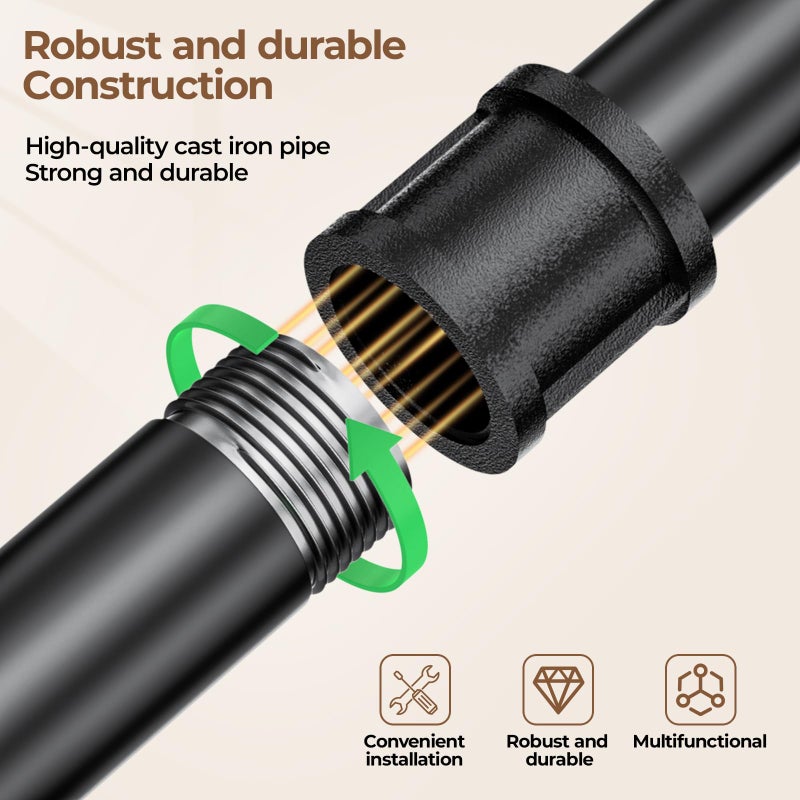 Abiglifty Wall Mounted Clothes Rack 38.4 Inch, 2 Pack Industrial Pipe Clothing Rack, Black Wall Clothing Rack, Multi-Purpose Clothing Hanging Rod for Closet - Image 5