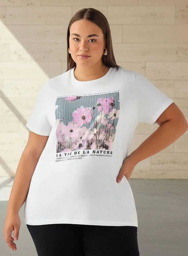  أولا بوبكن تيشيرت قطني بقصة مريحة وطبعة جرافيك من أولا بوبكن