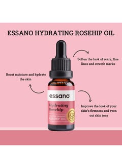 Essano Rosehip Oil for Face Organic Cold Pressed, Skin Care & Body Care with Vitamin E, Polyphenols, Natural Facial & Body Oil to Support Appearance of Fine Lines & Wrinkles, Cruelty Free, 20ml  - Image 3
