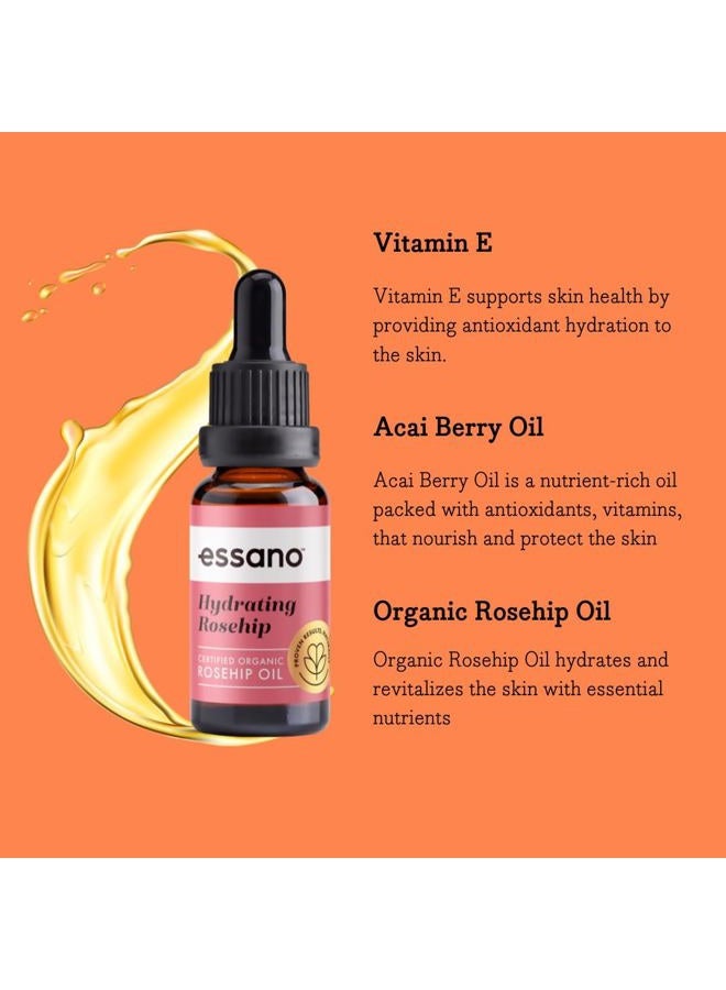 Essano Rosehip Oil for Face Organic Cold Pressed, Skin Care & Body Care with Vitamin E, Polyphenols, Natural Facial & Body Oil to Support Appearance of Fine Lines & Wrinkles, Cruelty Free, 20ml - Image 5
