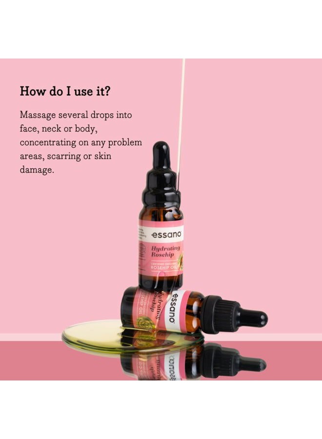Essano Rosehip Oil for Face Organic Cold Pressed, Skin Care & Body Care with Vitamin E, Polyphenols, Natural Facial & Body Oil to Support Appearance of Fine Lines & Wrinkles, Cruelty Free, 20ml - Image 4