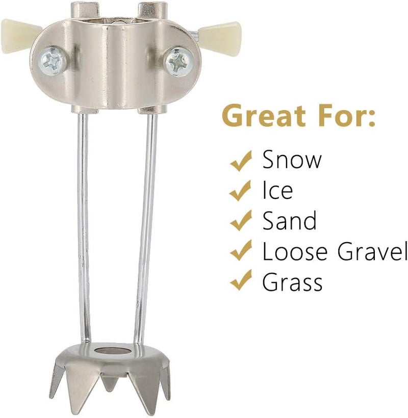 Semme Ice Tip,Tips for Ice,Non-Slip Ice Tip for Walking Sticks,Trekking Pole,Folding,Wooden,5 Prong Ice Grip Attachment for Winter,Snow Safety - Image 3