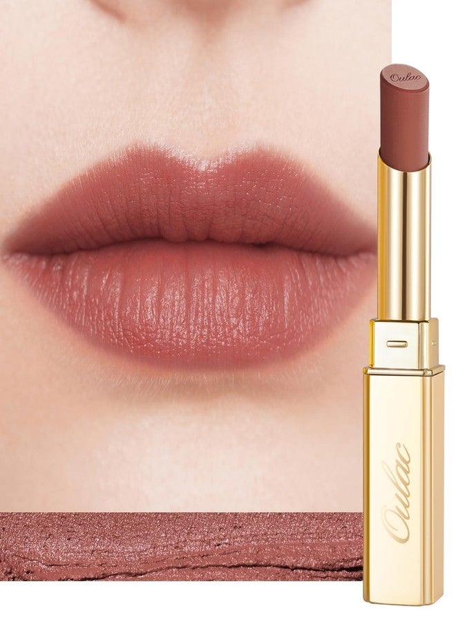 Oulac Pink Nude Matte Lipsticks for Women, Silky Velvet Matte Lipstick, Soft Smooth Texture, High Impact Lip Color, Weightless Formula Infused with Vitamin E, Vegan&Cruelty Free RM06 - Image 1