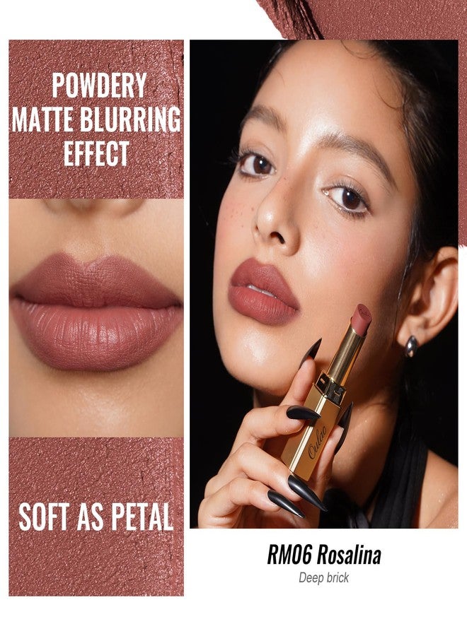 Oulac Pink Nude Matte Lipsticks for Women, Silky Velvet Matte Lipstick, Soft Smooth Texture, High Impact Lip Color, Weightless Formula Infused with Vitamin E, Vegan&Cruelty Free RM06 - Image 3