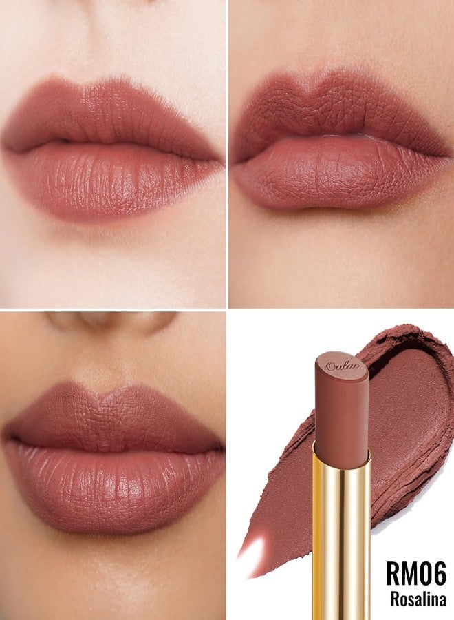 Oulac Pink Nude Matte Lipsticks for Women, Silky Velvet Matte Lipstick, Soft Smooth Texture, High Impact Lip Color, Weightless Formula Infused with Vitamin E, Vegan&Cruelty Free RM06 - Image 5