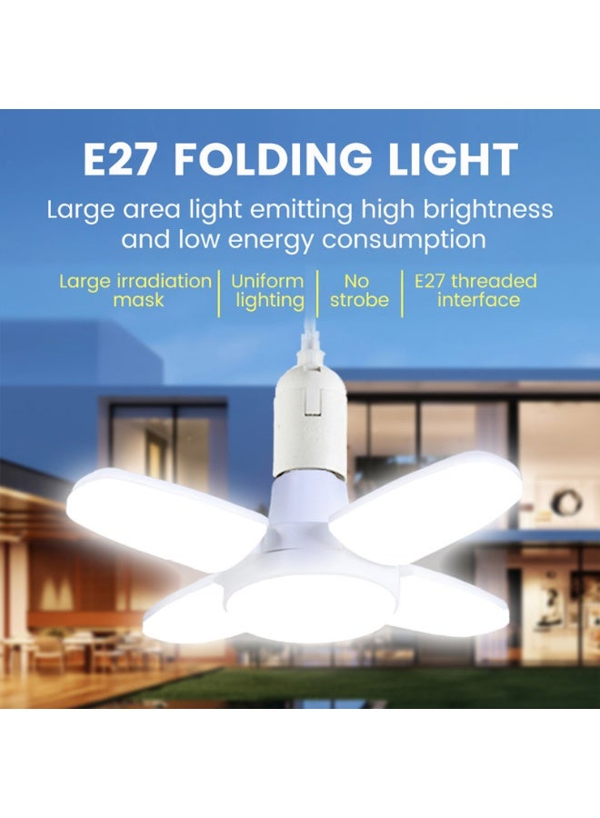 مصباح إل إي دي قابلة للطي مصباح شفرة رباعية الأوراق لمبة مصغرة قابلة للتشكيل مصباح مركبة فائقة السطوع وفعال في الطاقة مصباح إضاءة أساسي للمستودع وورشة العمل - Image 4
