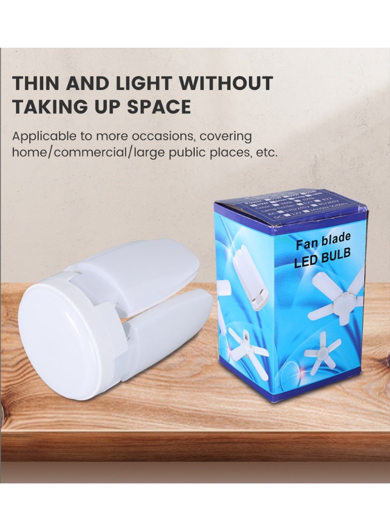 مصباح إل إي دي قابلة للطي مصباح شفرة رباعية الأوراق لمبة مصغرة قابلة للتشكيل مصباح مركبة فائقة السطوع وفعال في الطاقة مصباح إضاءة أساسي للمستودع وورشة العمل - Image 2