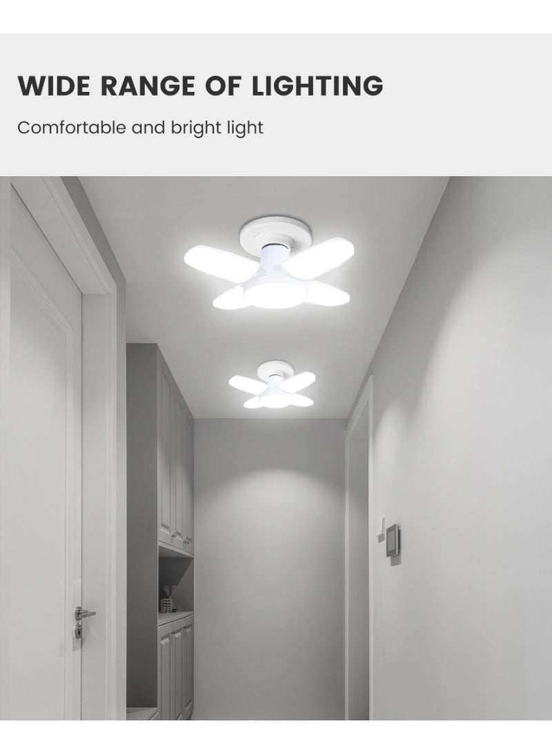 مصباح إل إي دي قابلة للطي مصباح شفرة رباعية الأوراق لمبة مصغرة قابلة للتشكيل مصباح مركبة فائقة السطوع وفعال في الطاقة مصباح إضاءة أساسي للمستودع وورشة العمل - Image 5