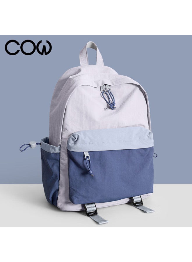 Cow Glacier Blue Large Capacity Lightweight Laptop Backpack For Women, Junior High, High School, And College Students - Image 5