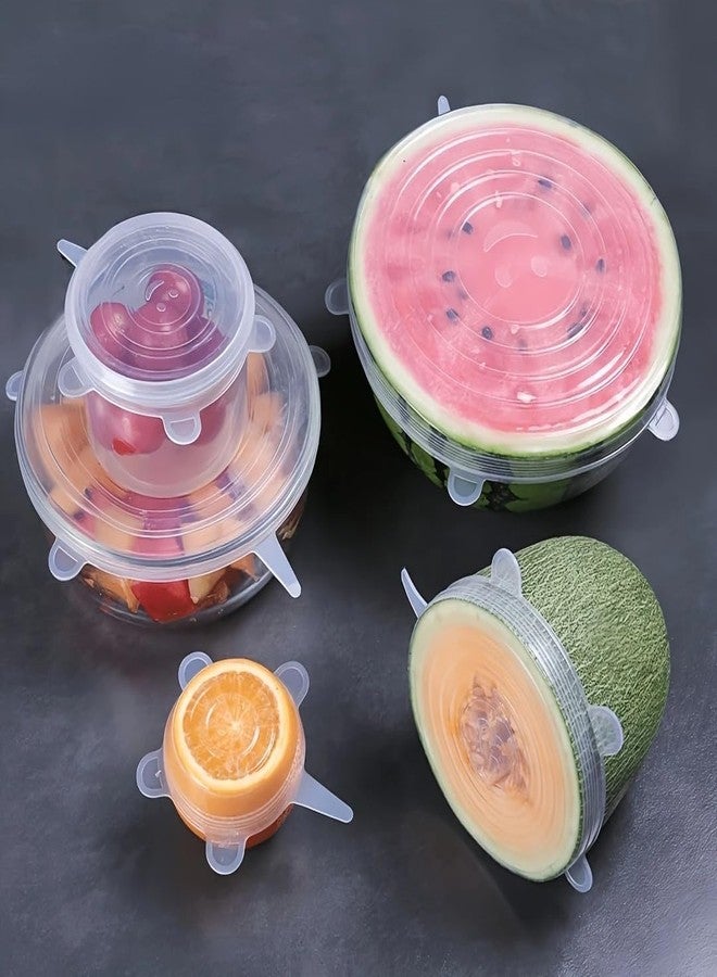 Veemok Silicone Stretch Lids for Bowls – 6 PCS Reusable Airtight Food Covers | Microwave & Freezer Safe Kitchen Storage Covers - Image 5
