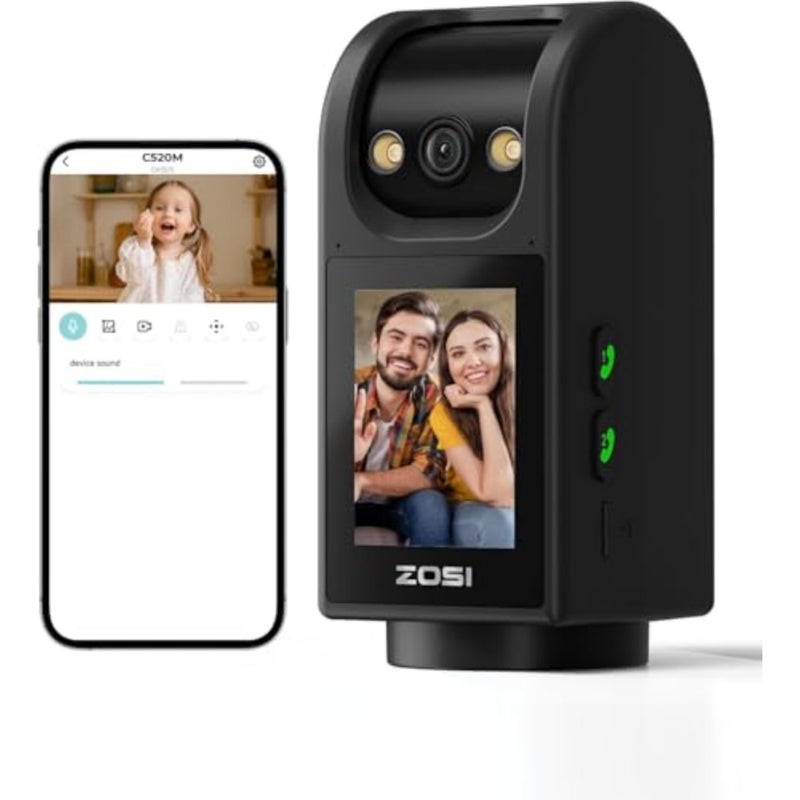 Two Way Video Calling Camera with 2.8 inch HD Screen, C520M 2.5K Pan Tilt Indoor Smart Home WiFi Security Camera Monitor with Phone App, Motion Detection, for Baby Elderly Nanny Pet Dog, Plug-in - Image 1