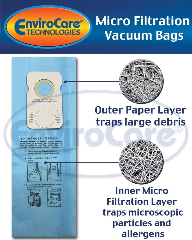 EnviroCare Replacement Micro Filtration Vacuum Cleaner Dust Bags Designed to Fit Riccar 8000, 8900 and Simplicty Type B Uprights 12 bags - Image 3
