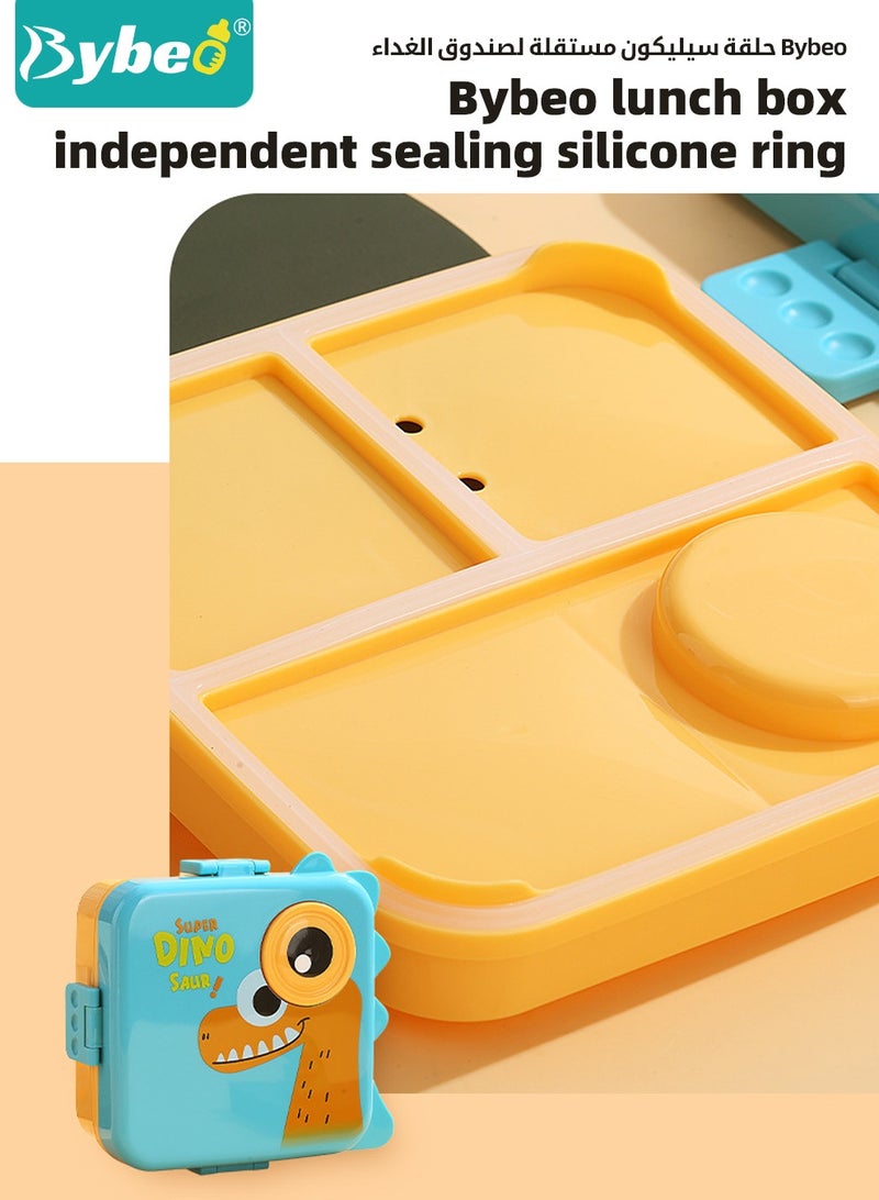 Bybeo Portable Kids Bento Box, Children Lunch Box to School For Toddlers, Snack Containers for Travel, 4 Compartments Meal Prep Removable Divider, BPA Free, Microwave & Dishwasher Safe - Image 5