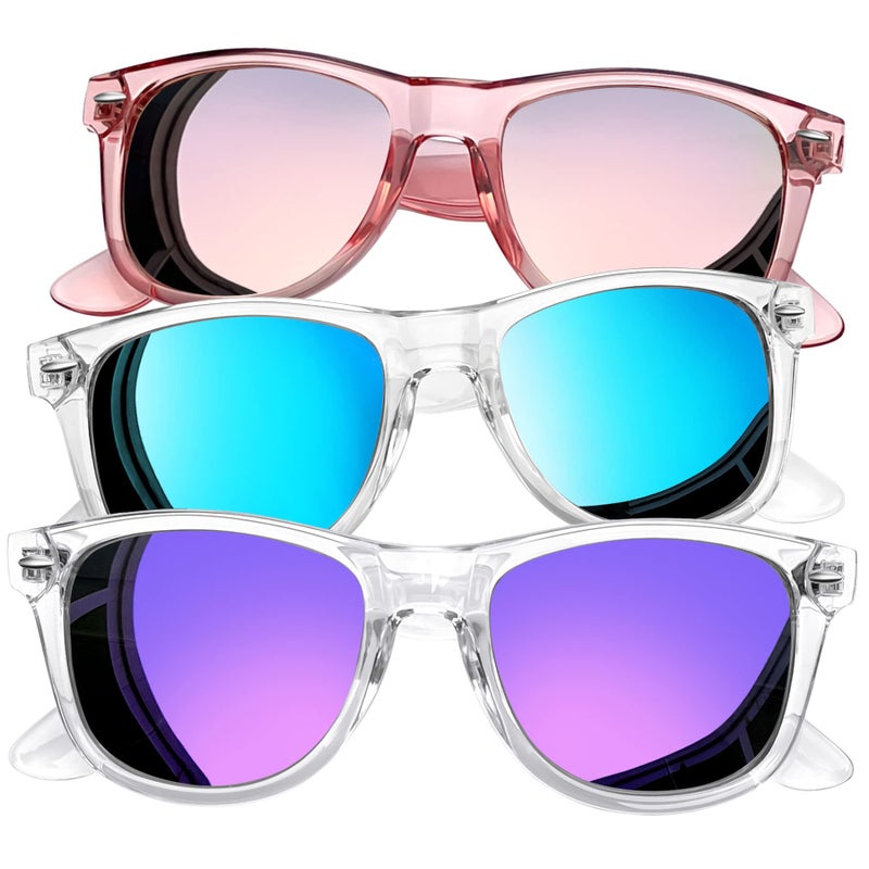 Joopin Oversized Square Sunglasses Polarized Sun Glasses UV Protection Clear Frame Shades for Women Men (All Pink + Blue + Purple) - Image 1