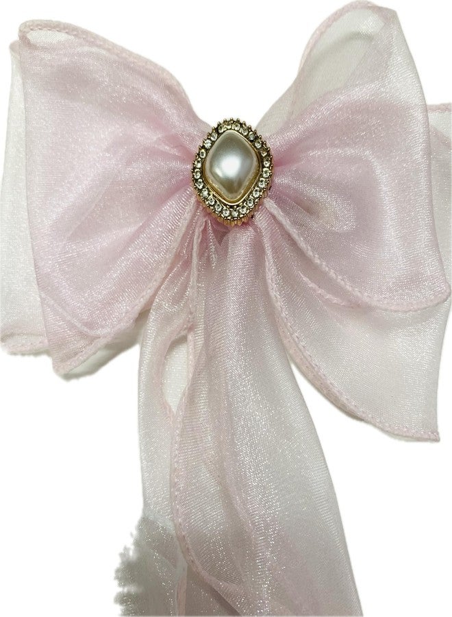 Set of 2 Long Tail Hair Bows with Barrette Clip | Satin & Shining Ribbon Hair Accessories | Stylish Combo for Girls & Women | For All Occasion (Type 2) - Image 2