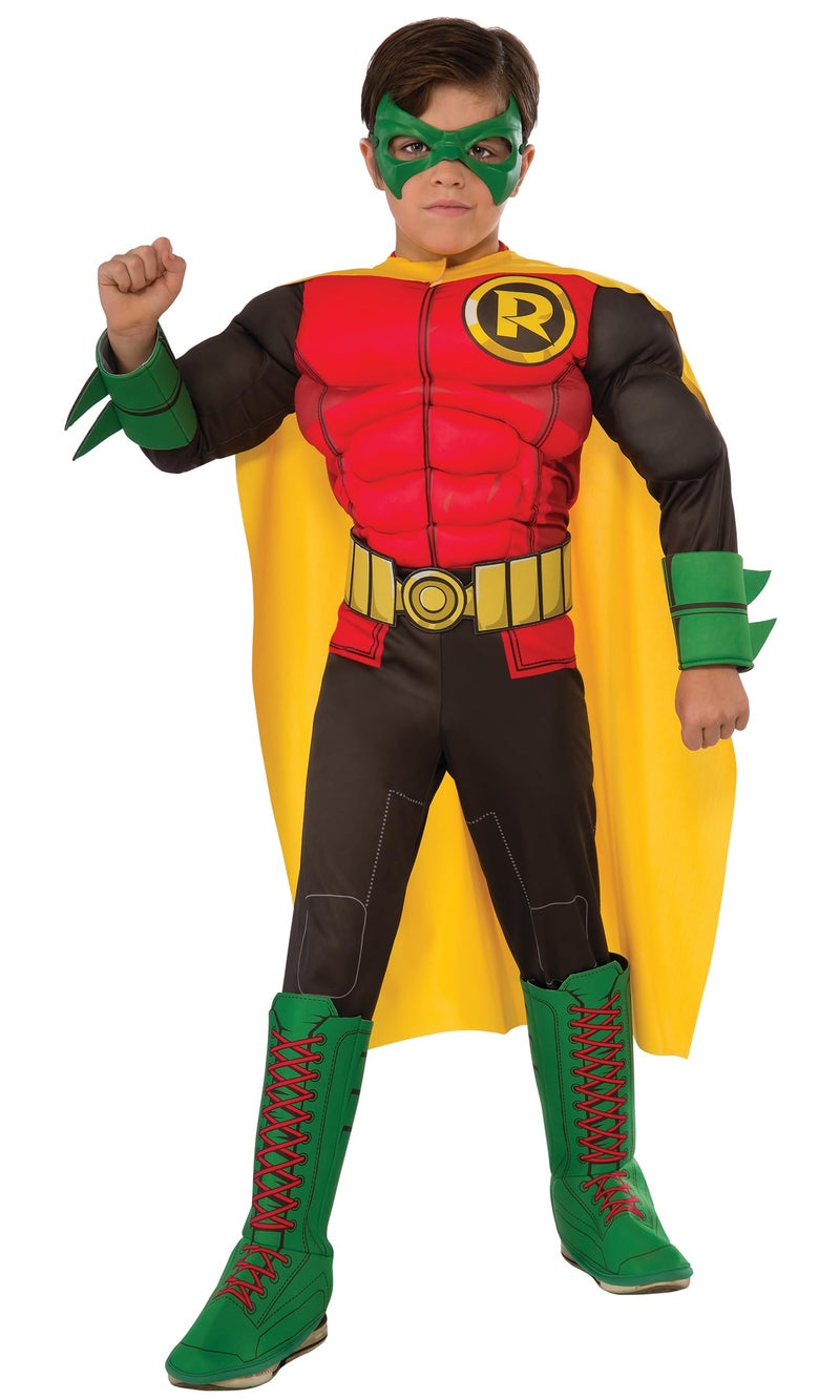 Rubies DC Superheroes Deluxe Robin Costume, Child's Small - Image 1